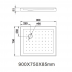 Shower Tray - 4 Lips Rectangle Series 900X750mm Top Left Corner Shower Tray - 4 Lips Rectangle Series 900X750mm Top Left Corner